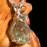 Raw Moldavite Pendant Sterling Silver #8642-Moldavite Life