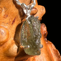 Raw Moldavite Pendant Sterling Silver #8643-Moldavite Life