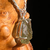 Raw Moldavite Pendant Sterling Silver #8643-Moldavite Life