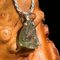 Raw Moldavite Pendant Sterling Silver #8644-Moldavite Life