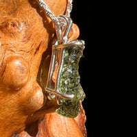 Raw Moldavite Pendant Sterling Silver #8646-Moldavite Life