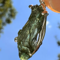 Raw Moldavite Pendant Sterling Silver #8646-Moldavite Life