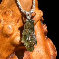 Raw Moldavite Pendant Sterling Silver #8646-Moldavite Life