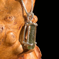 Raw Moldavite Pendant Sterling Silver #8648-Moldavite Life