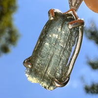 Raw Moldavite Pendant Sterling Silver #8648-Moldavite Life