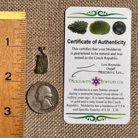 Raw Moldavite Pendant Sterling Silver #8648-Moldavite Life