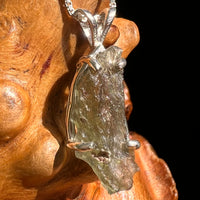 Raw Moldavite Pendant Sterling Silver #8649-Moldavite Life