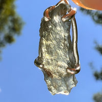 Raw Moldavite Pendant Sterling Silver #8649-Moldavite Life