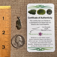 Raw Moldavite Pendant Sterling Silver #8649-Moldavite Life