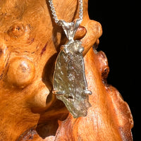 Raw Moldavite Pendant Sterling Silver #8649-Moldavite Life