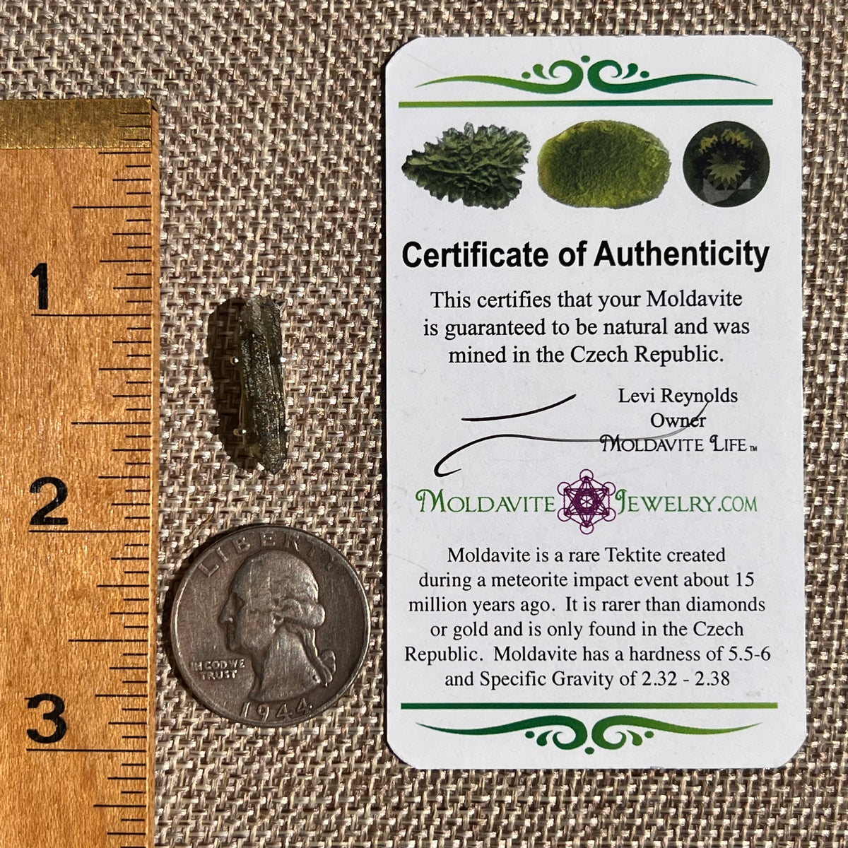 Raw Moldavite Pendant Sterling Silver #8755-Moldavite Life