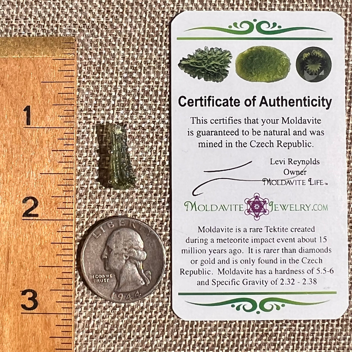 Raw Moldavite Pendant Sterling Silver #8756-Moldavite Life