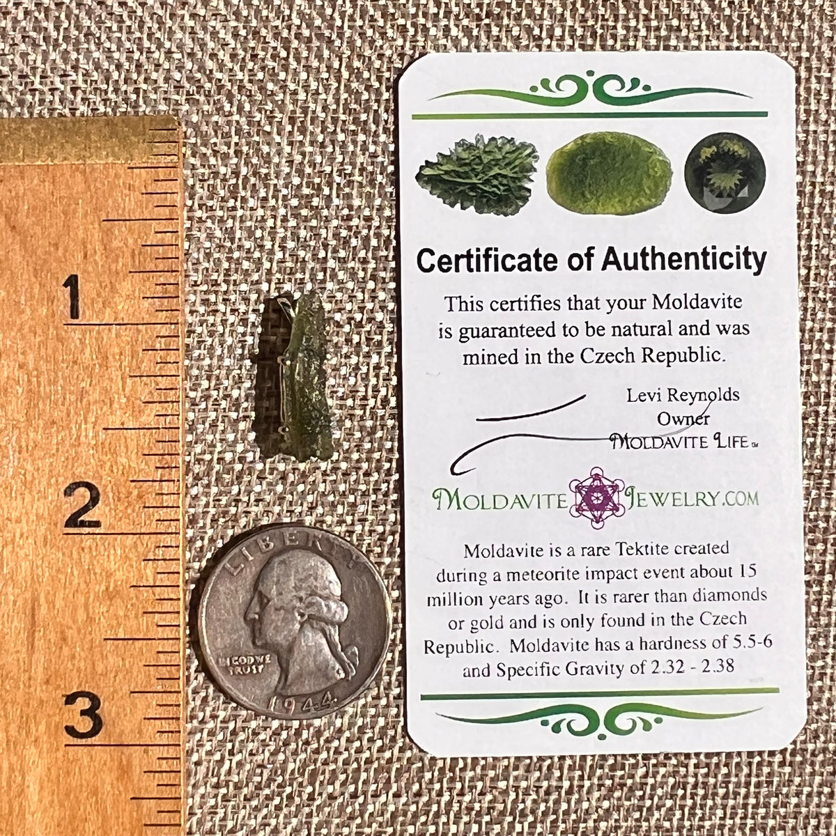 Raw Moldavite Pendant Sterling Silver #8757-Moldavite Life
