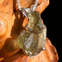 Raw Moldavite Pendant Sterling Silver #8758-Moldavite Life