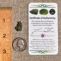 Raw Moldavite Pendant Sterling Silver #8758-Moldavite Life