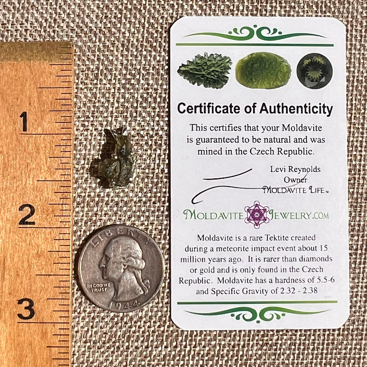 Raw Moldavite Pendant Sterling Silver #8758-Moldavite Life
