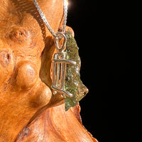 Raw Moldavite Pendant Sterling Silver #8759-Moldavite Life
