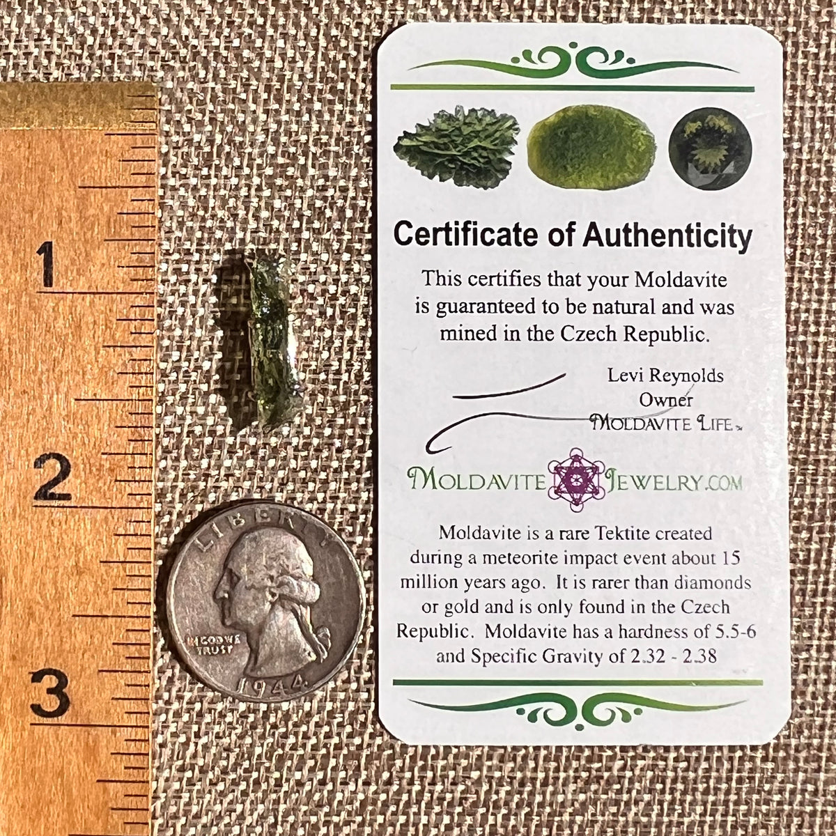 Raw Moldavite Pendant Sterling Silver #8759-Moldavite Life