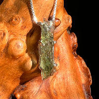 Raw Moldavite Pendant Sterling Silver #8759-Moldavite Life