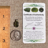 Raw Moldavite Pendant Sterling Silver #8760-Moldavite Life