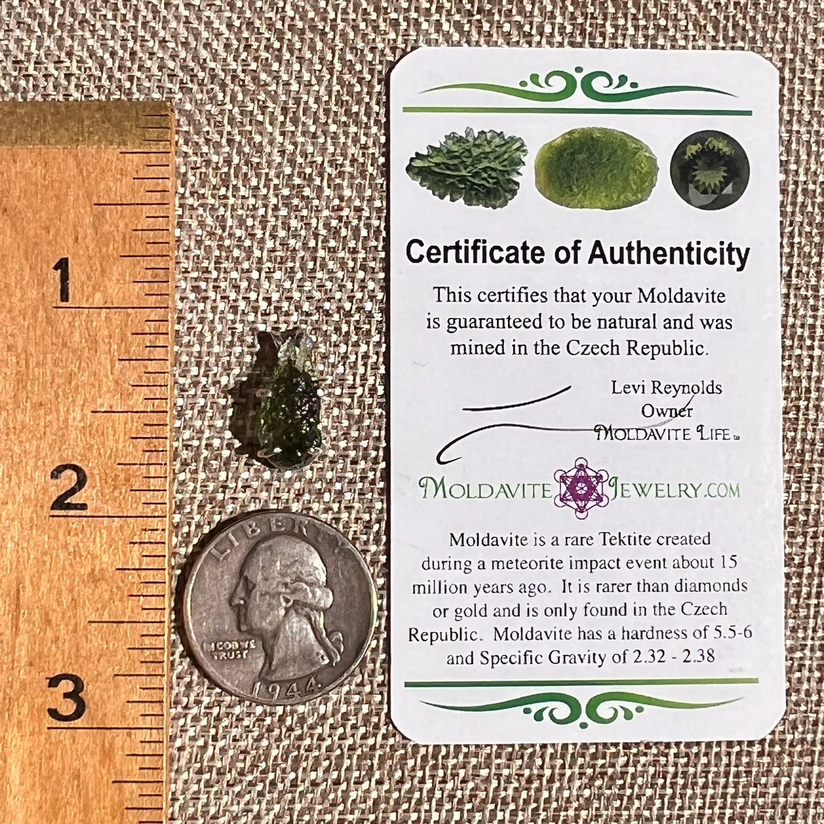 Raw Moldavite Pendant Sterling Silver #8760-Moldavite Life