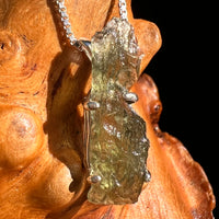 Raw Moldavite Pendant Sterling Silver #8761-Moldavite Life
