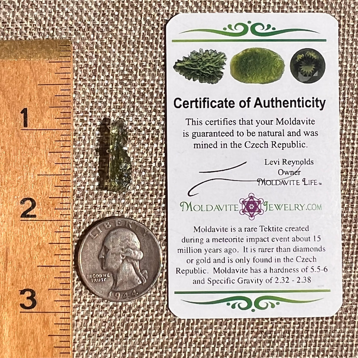 Raw Moldavite Pendant Sterling Silver #8761-Moldavite Life