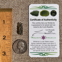 Raw Moldavite Pendant Sterling Silver #8762-Moldavite Life