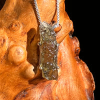 Raw Moldavite Pendant Sterling Silver #8762-Moldavite Life
