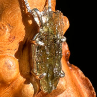 Raw Moldavite Pendant Sterling Silver #8763-Moldavite Life