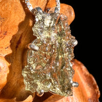 Raw Moldavite Pendant Sterling Silver #8764-Moldavite Life
