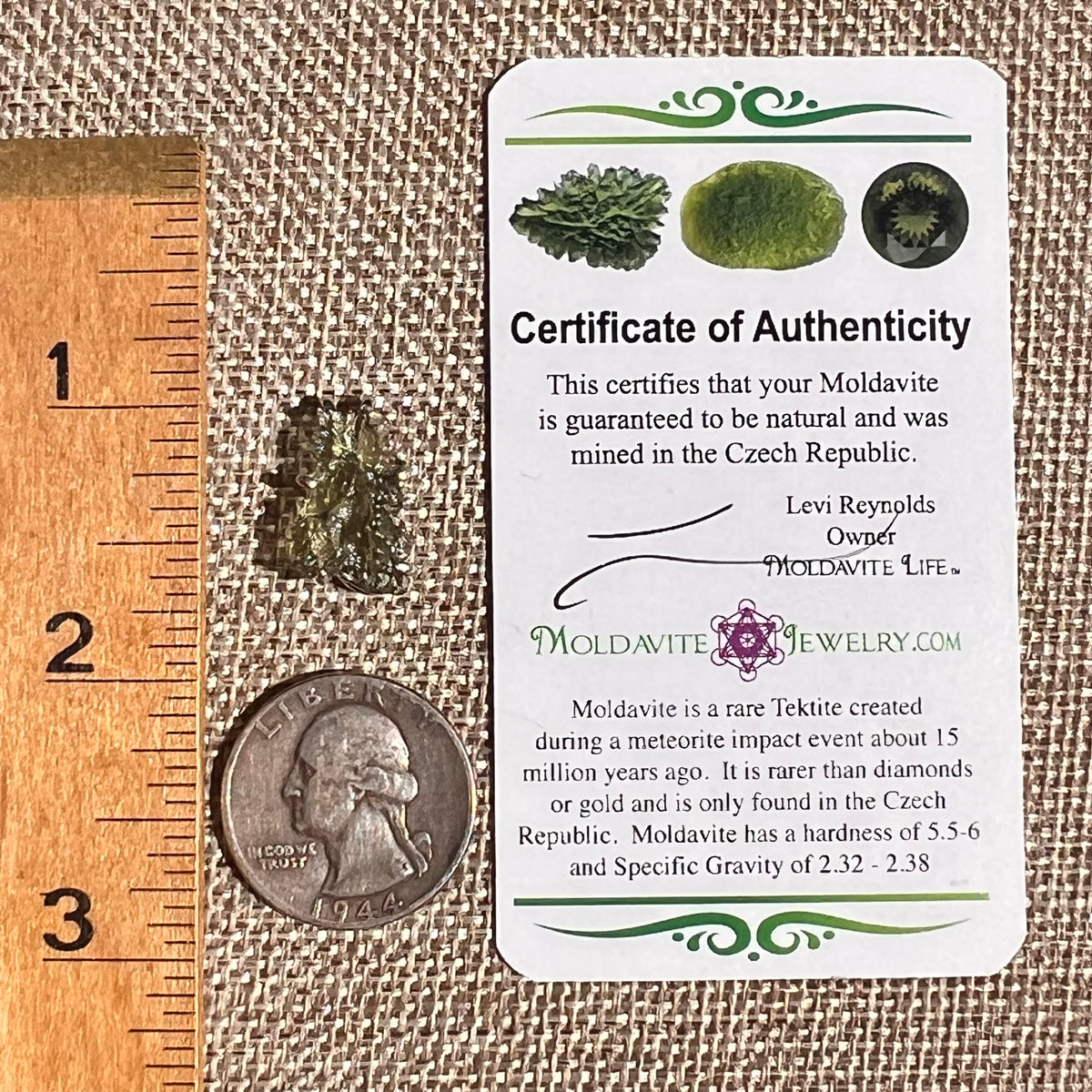 Raw Moldavite Pendant Sterling Silver #8764-Moldavite Life