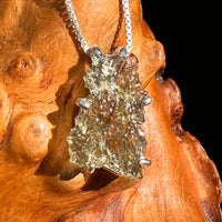 Raw Moldavite Pendant Sterling Silver #8764-Moldavite Life