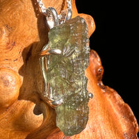 Raw Moldavite Pendant Sterling Silver #8765-Moldavite Life