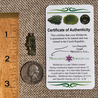 Raw Moldavite Pendant Sterling Silver #8765-Moldavite Life