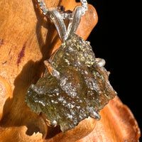 Raw Moldavite Pendant Sterling Silver #8766-Moldavite Life