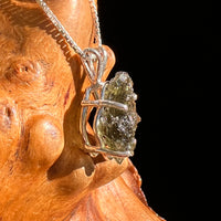 Raw Moldavite Pendant Sterling Silver #8766-Moldavite Life