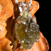 Raw Moldavite Pendant Sterling Silver #8767-Moldavite Life