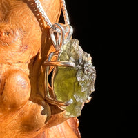 Raw Moldavite Pendant Sterling Silver #8767-Moldavite Life