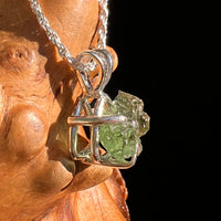 Raw Moldavite Pendant Sterling Silver #8768-Moldavite Life