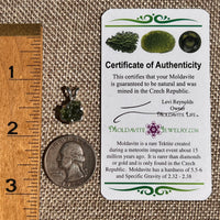 Raw Moldavite Pendant Sterling Silver #8768-Moldavite Life