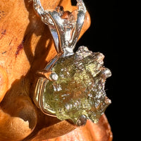 Raw Moldavite Pendant Sterling Silver #8769-Moldavite Life