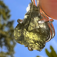 Raw Moldavite Pendant Sterling Silver #8770-Moldavite Life
