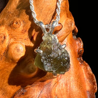 Raw Moldavite Pendant Sterling Silver #8770-Moldavite Life