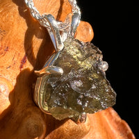 Raw Moldavite Pendant Sterling Silver #8771-Moldavite Life