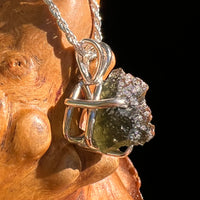 Raw Moldavite Pendant Sterling Silver #8771-Moldavite Life