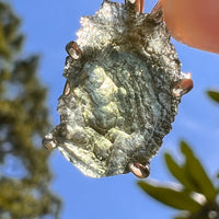 Raw Moldavite Pendant Sterling Silver #8772-Moldavite Life