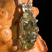 Raw Moldavite Pendant Sterling Silver #8773-Moldavite Life