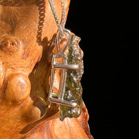 Raw Moldavite Pendant Sterling Silver #8773-Moldavite Life