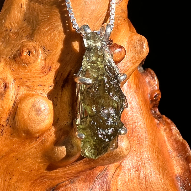 Raw Moldavite Pendant Sterling Silver #8773-Moldavite Life